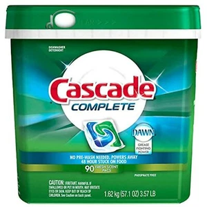 Cascade Complete Dawn Fresh Scent Pacs Dishwasher Detergent (Complete, 90 Count) - Picture 1 of 1