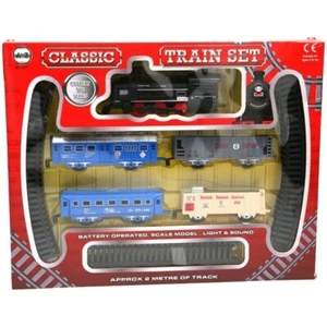 Classic Train Set Battery Operated Train Track With Light & Sound Kids Toy Gift - Picture 1 of 7