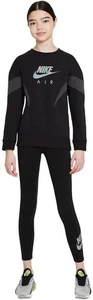 Nike Air Brief Sweatshirt Kids Small Black Gray Crew Neck Long Sleeve GBO273 - Picture 1 of 10