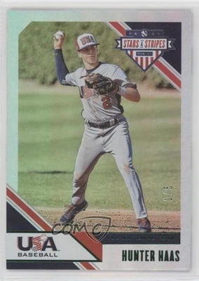 2020 Panini USA Baseball Stars & Stripes Longevity Flag Black /5 Hunter Haas #36 - Image 1 of 2