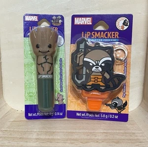MARVEL LIP SMACKERS Groot Beer Float And Pop Rockets 🚀 👄 - Picture 1 of 4