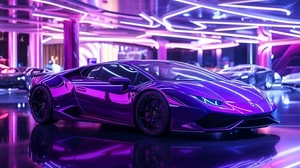 Purple Lamborghini super car poster A3 size 29.7x42 cm Semi-Gloss poster only - Picture 1 of 1