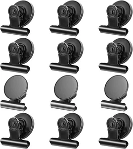12er Pack Kühlschrankmagnete Kühlschrank Magnetclips Schwer 12er Pack, Schwarz  - Bild 1 von 9