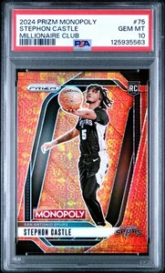 Stephon Castle 2024-25 Panini Prizm Monopoly #75 Millionaire Club/1499 ¡PSA 10! - Imagen 1 de 2