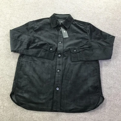 Sobrecamisa G-Star RAW BF para mujer mediana negra pana audaz chaqueta de cordón irregular Foto 1 de 4