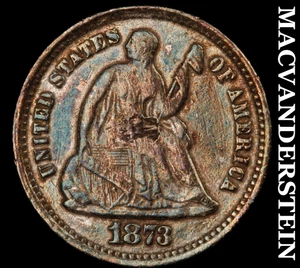 1873 Sitzende Freiheit Half Dime - seltenes besseres Datum keine Reserve #G48 - Bild 1 von 2