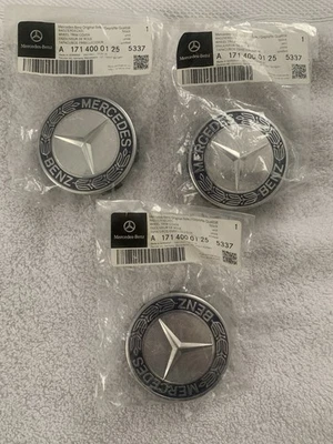 Juego de (3) Tapacubos Originales Mercedes-Benz - Corona Azul - Tapacubos Foto 1 de 2