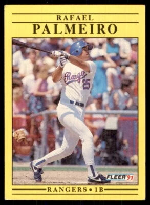 1991 Fleer Rafael Palmeiro Texas Rangers #295 - Image 1 of 2