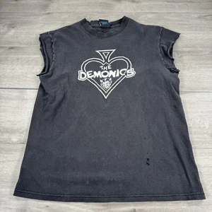 Camisa De Colección Años 90 The Demonics Punk Rock Grande Sin Mangas Desteñida Thrash - Imagen 1 de 8