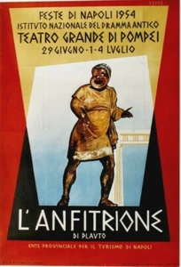 Póster original de colección TEATRO POMPEI ITALIA DRAMA ANTI 1954 - Imagen 1 de 1