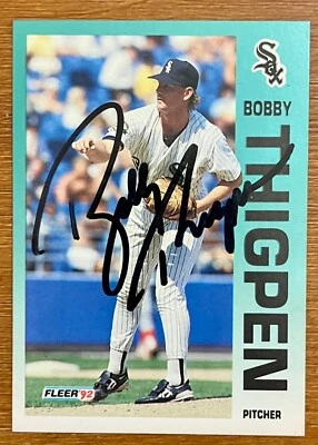 BOBBY THIGPEN autograph auto signed 1992 FLEER Card #99 Chicago White Sox - Image 1 of 2