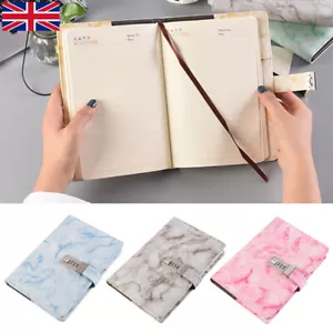 A5 Code Lock Password PU Leather Notebook Secret Diary Travel Journal Gifts - Picture 1 of 12