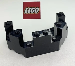 1 x LEGO 6066 Castle Turret Top 4x8x2 1/3 Black - Vintage Castle -2C - Picture 1 of 2