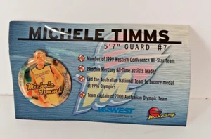 Michele Timms Phoenix Mercury 1999 WNBA Vntg US West Button Hat Lapel Pin NEW - Picture 1 of 1