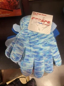 New-Children's Unisex- Warm Knitted Gloves- 3 Pack- Kids Magic Gloves Blue - Picture 1 of 4