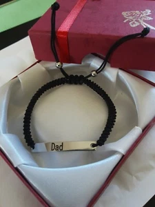 STAINLESS STEEL DAD Bracelet Braided Cord Cuff Bracelet Comes gift boxed MO1 - Picture 1 of 3