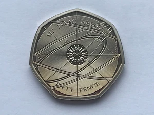 2017 PROOF SIR ISAAC NEWTON 50P FIFTY 50 PENCE COIN RARE EXTRA DOT BEFORE DATE - Picture 1 of 6