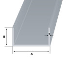 Aluminium U C Channel Unequal 1" x 1/2" x 1/8" - 2" x 1 1/2" x 1/8" Many Sizes