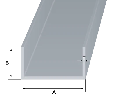 Aluminium U C Channel Unequal 25mm 1" Wide Base Multiple Sizes Available - Image 1 of 4
