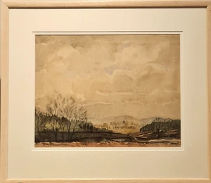 Reg Gammon -Original Landscape Watercolour -Trees & Hills Signed British Artwork - Picture 1 of 5