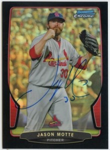Jason Motte Auto Autograph 2013 Bowman Chrome Black Refractor /15 Cardinals