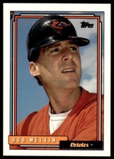 1992 Topps Bob Melvin Baseball Card Baltimore Orioles #733