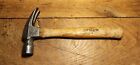 Vintage Jim Dandy True Temper Wood Handle Straight Claw Hammer 13" Long, 2lb-4oz