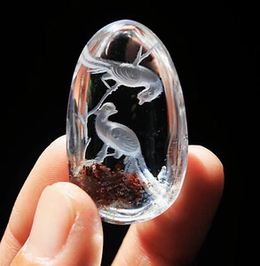 23g Transparencia Natural CRISTAL DE CUARZO pavo real pavo real tallado curación - Imagen 1 de 12