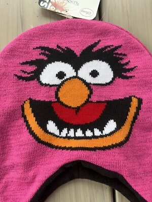 Disney Los Muppets Animal Rosa Sombrero Vellón Forrado Oreja Solapa Trenzado Corbatas Animal Nuevo con Etiquetas Foto 1 de 4