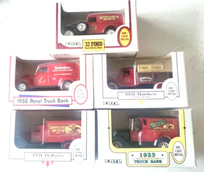 ERTL Anheuser Busch Budweiser Cerveza Lote de 5 Camiones de reparto Coche Vehículos Diecast Foto 1 de 3