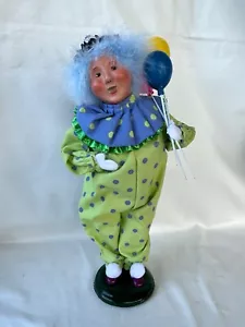 Byers Choice Happy Birthday Clown mit Luftballons 2008 Rarität im grünen Outfit - Bild 1 von 17
