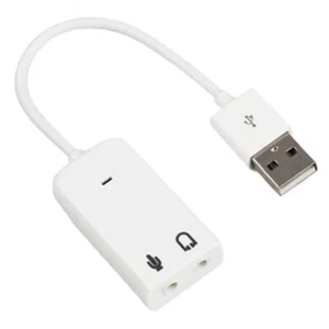External USB Audio Sound Card Adapter 7.1 Virtual Channel With Cable 3.5mm H=y= - Afbeelding 1 van 12