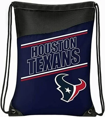 Houston Texans Incline Style Backsacks Backpacks 18"H x 13.5"W  Braided Drawcord Cover
