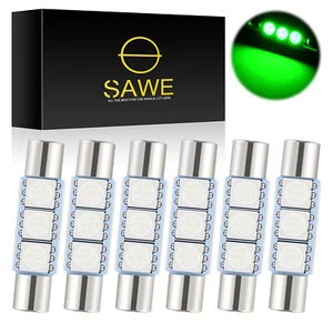 6 x SAWE Verde LED Parasol Tocador Espejo Luces Bombillas T6 6612F 6614F 6641 28mm - Imagen 1 de 5