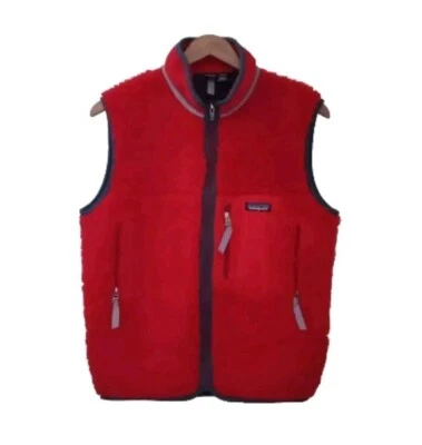 Chaleco De Colección Patagonia Retro-X Vellón Sherpa Pila Profunda Juvenil 14 Rojo Azul Marino Foto 1 de 4