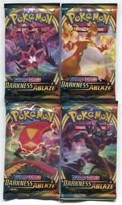 Pokemon TCG Game Factory Sealed Darkness Ablaze Booster Pack Artwork Set Of 4 - Picture 1 of 1