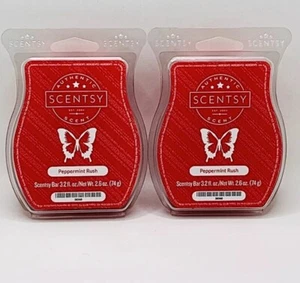 Scentsy Wax Bars Peppermint Rush Discontinued Lot Of 2 NIB - Picture 1 of 3
