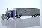 DCP Peterbilt 389 Tractor Trailer Livestock Truck 1:64 Diecast Model Purple
