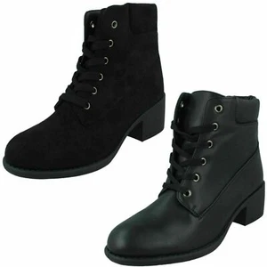 Botas De Tobillo Con Cordones Spot On Para Damas : F5R1167 - Imagen 1 de 12