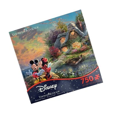 Disney Thomas Kinkade Mickey and Minnie Sweetheart Cove 750 Piece Puzzle NEW - Image 1 of 4