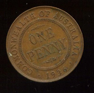 WORLD COINS AUSTRALIA 1936 LARGE PENNY CH AU (2G529) A GORGEOUS LARGE PENNY!!! - Picture 1 of 2