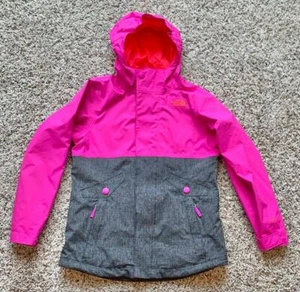 "A*"North Face Juvenil Neón Rosa Brezo Gris Naranja Chaqueta de Esquí Sudadera con Capucha Talla 10-12 - Imagen 1 de 4