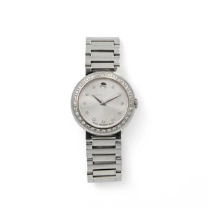 LADIES MOVADO CONCERTO DIAMOND SWISS QUARTZ WRISTWATCH STAINLESS STEEL - Picture 1 of 5