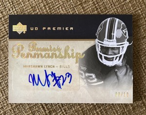 2007 Upper Deck UD Premier Penmanship Marshawn Lynch GOLD Auto /10 Rookie RC