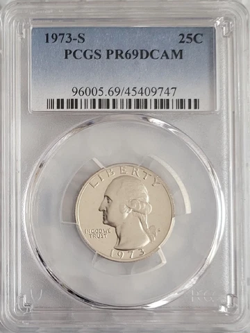 1973 S 25C Washington Quarter Proof PCGS PR69DCAM Cover