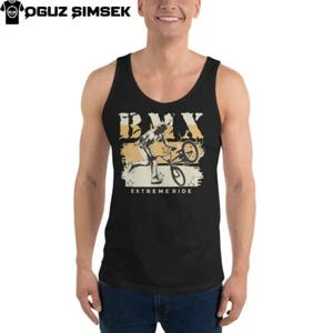 BMX Extreme Ride Unisex Tank Top | Street Trick Graphic Cycling Tee - Picture 1 of 22