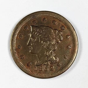 1852 Braided Hair Large Cent XF - Picture 1 of 3
