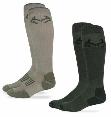 Realtree Mens 80% Merino Wool & Wick Elimishield Tall Boot Sock System 2 Pack - Image 1 of 4