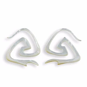 2mm Paar! Ohrringe Dehnungsspiralen Muschel Perlmutt Piercing Shell Earrings 348 - Bild 1 von 1