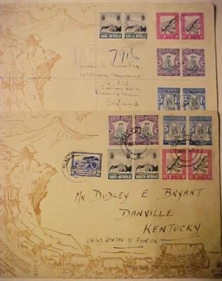 CARTÃO COM TAXAS POSTAIS DA ÁFRICA DO SUL VINCULADO DOS EUA 1964 - Imagem 1 de 2